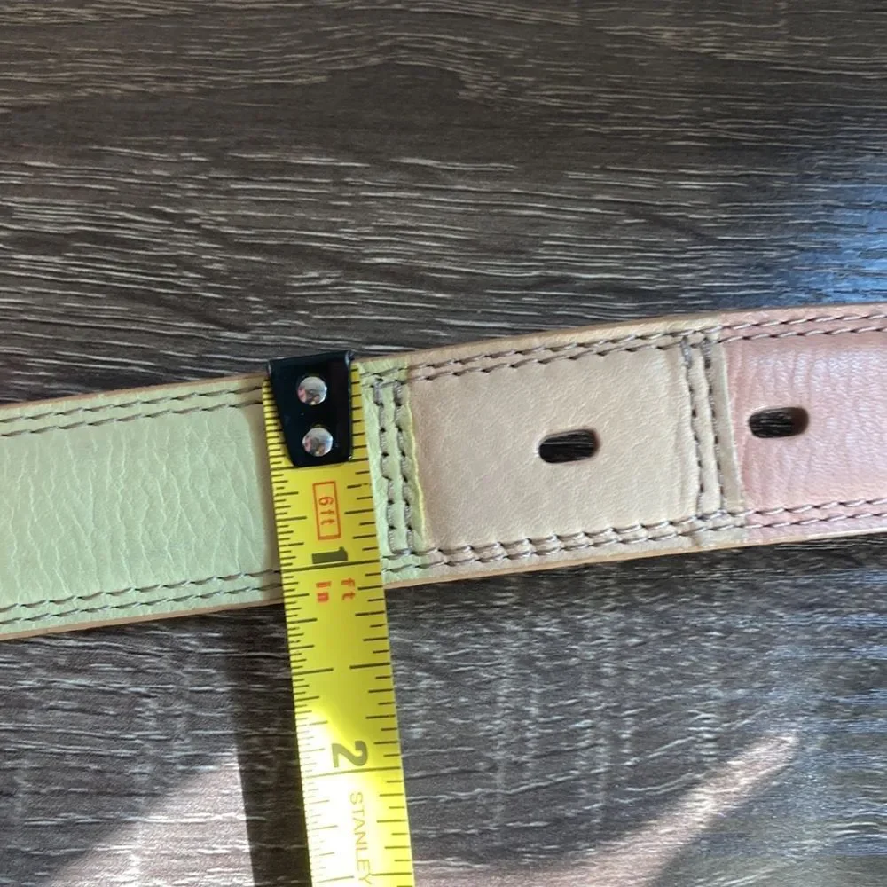 Vintage Women’s 32” Vintage Color Block Fossil Leather Belt